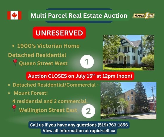 Image for UNRESERVED - Multi Parcel Real Estate Auction - Mount Forest