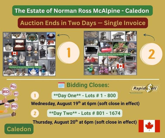 Image for Day One - The Estate of Norman Ross McAlpine - Caledon - Wednesday, Aug. 19th
