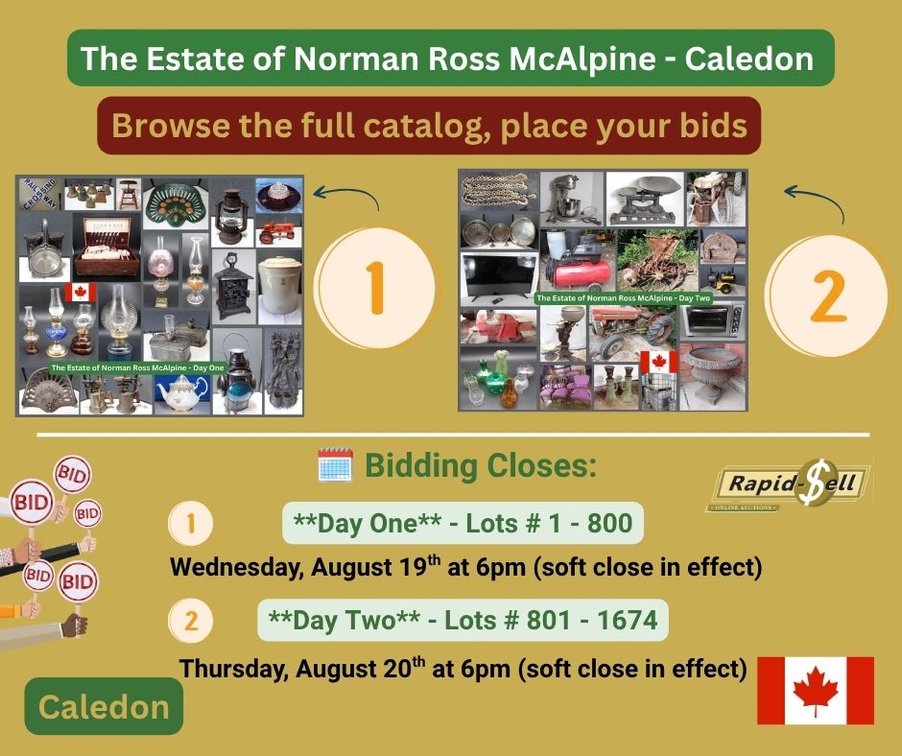 Image for Day Two - The Estate of Norman Ross McAlpine - Caledon - Thursday, Aug. 20th