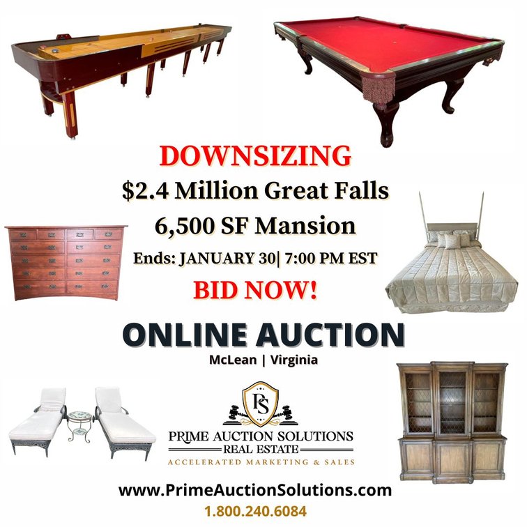 Image for Downsizing: $2.4 Million Great Falls 6,500 SF Mansion Auction