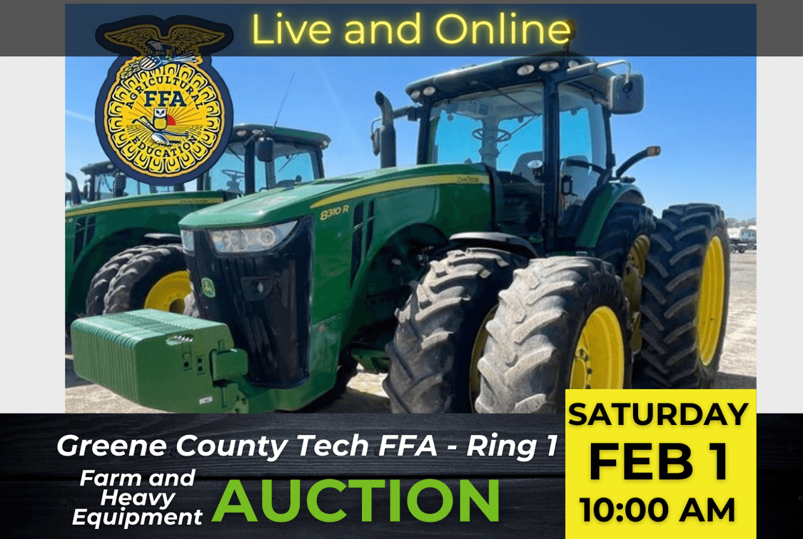 Image for Greene County Tech FFA Anual Open Farm and Heavy Equipment Auction - Ring 1