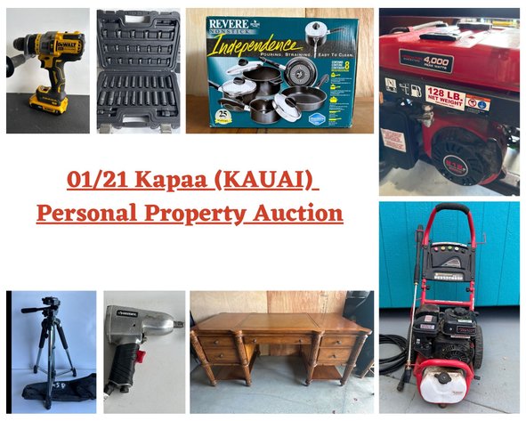 Image for 01/21 Kapaa (KAUAI) Personal Property Auction