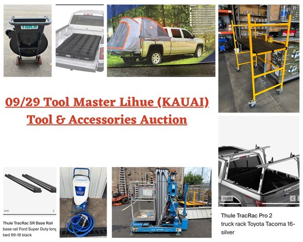 Image for 09/29 Tool Master Lihue (KAUAI) Tool & Accessories Auction