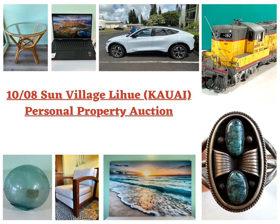 Image for 10/08 Sun Village Lihue (KAUAI) Personal Property Auction
