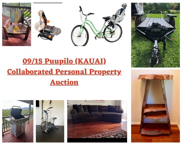 Image for 09/15 Puupilo (KAUAI) Collaborated Personal Property Auction