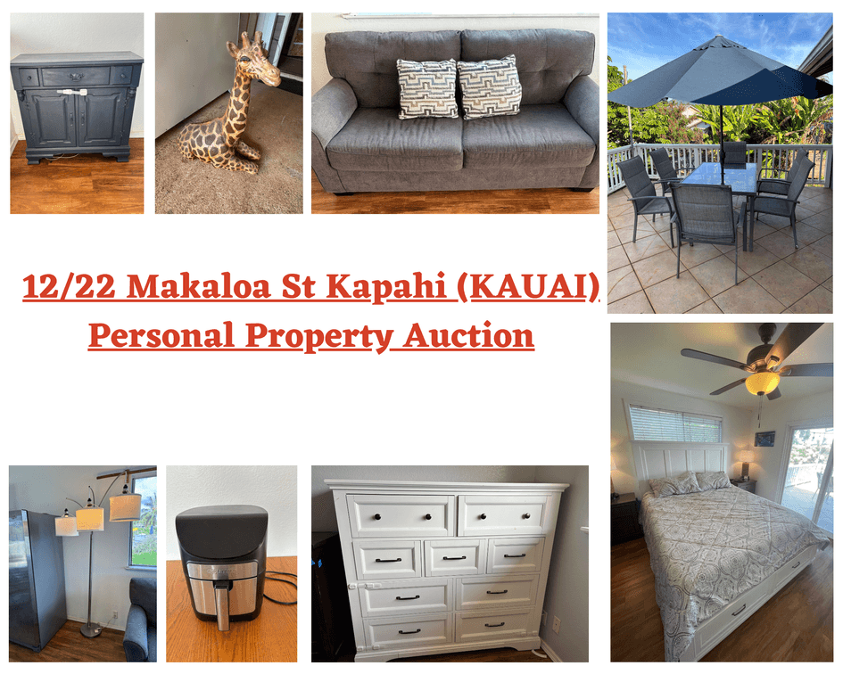 Image for 12/22 Makaloa St Kapahi (KAUAI) Personal Property Auction