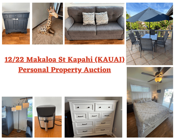 Image for 12/22 Makaloa St Kapahi (KAUAI) Personal Property Auction