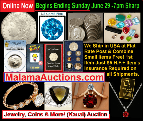 Image for 06/29 Jewelry, Coins & More! (KAUAI) Auction