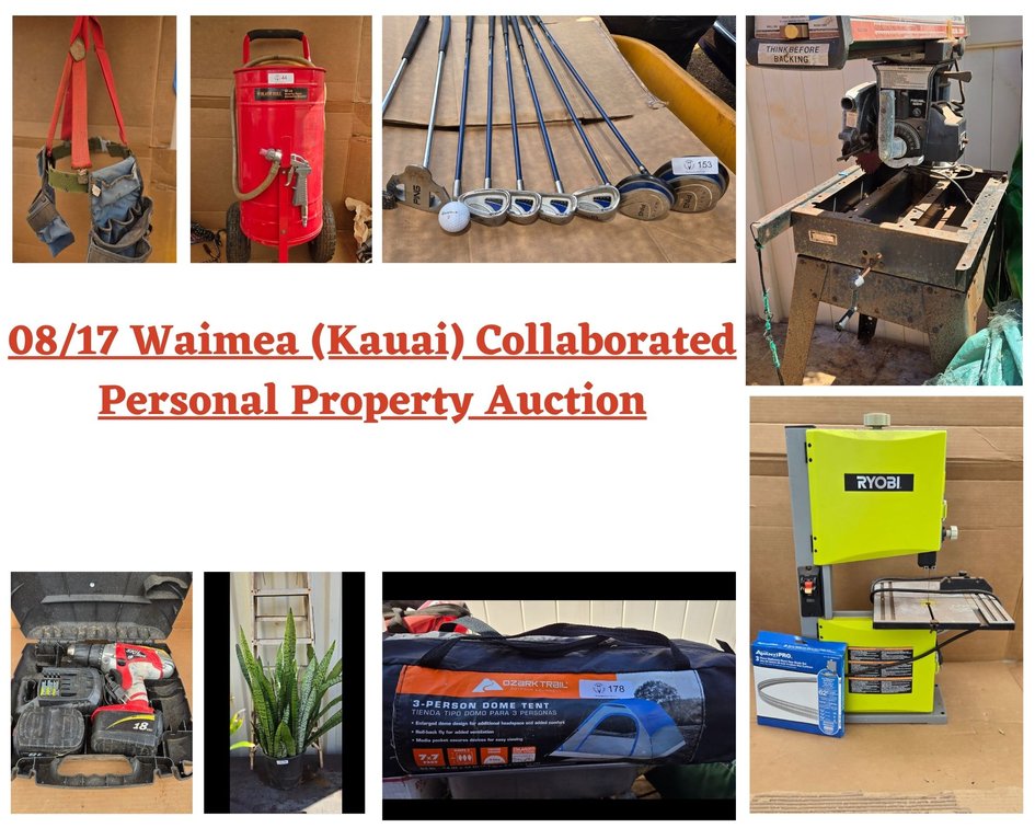 Image for 08/17 Waimea (Kauai) Collaborated Personal Property Auction