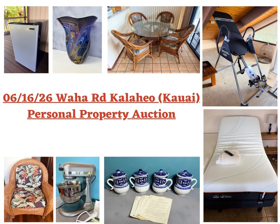 Image for 06/16/26 Waha Rd Kalaheo (Kauai) Personal Property Auction