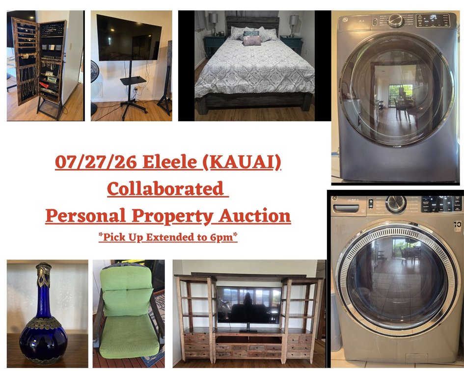 Image for 07/27/26 Eleele (Kauai) Collaborated Personal Property Auction