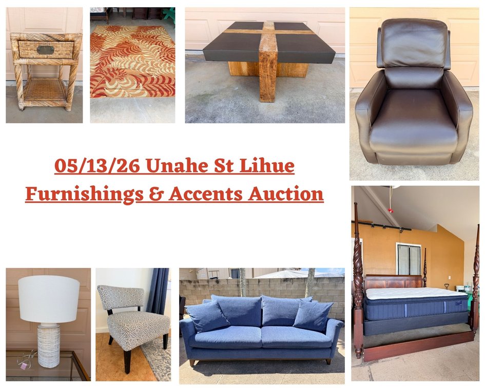 Image for 05/13/26 Unahe St Lihue Furnishings & Accents Auction