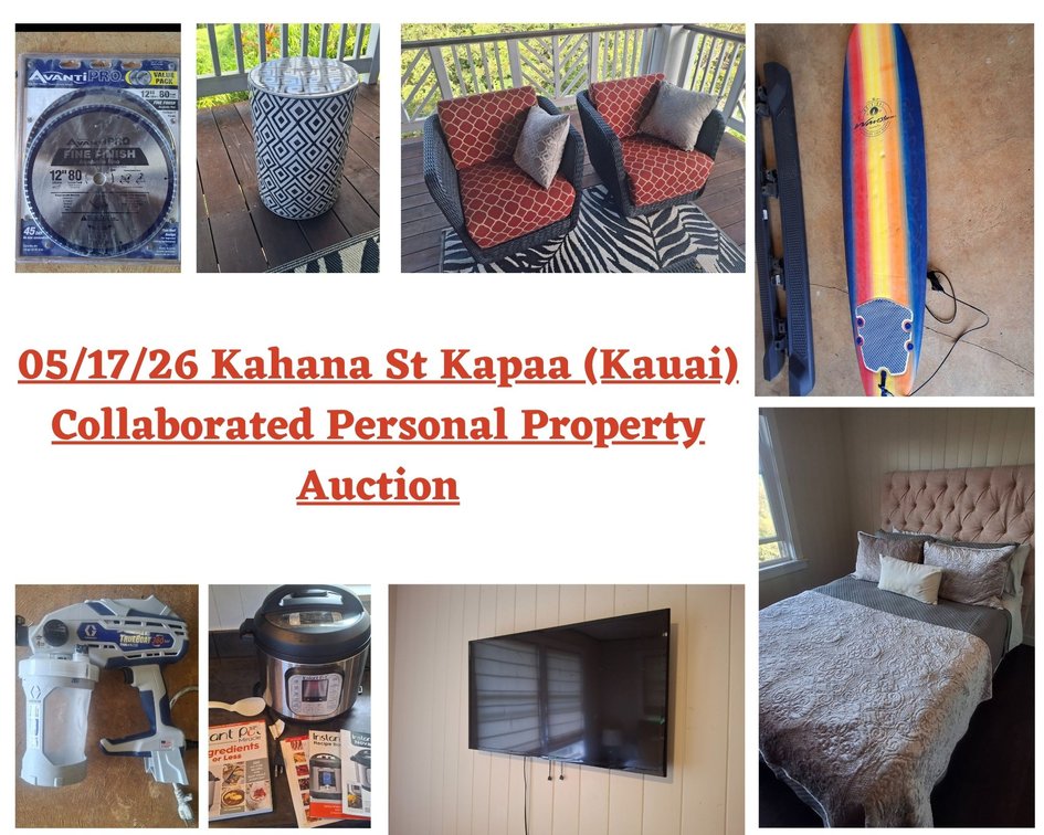 Image for 05/17/26 Kahana St Kapaa (Kauai) Collaborated Personal Property Auction
