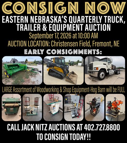 Image for Eastern Nebraska's Late Model Truck, Trailer, Construction & Farm Equipment No Reserve LIVE Auction
