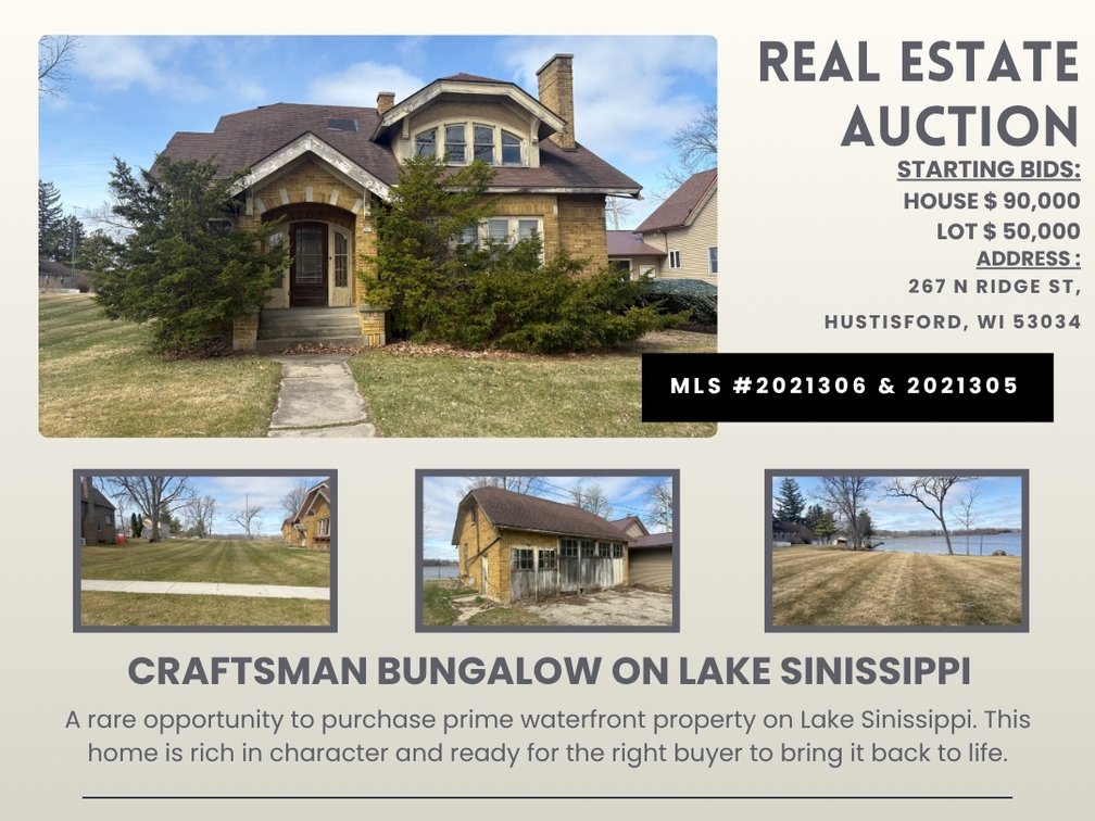 Image for N. Ridge St Hustisford - 2 Properties,  Lake Front Home and Vacant Lot
