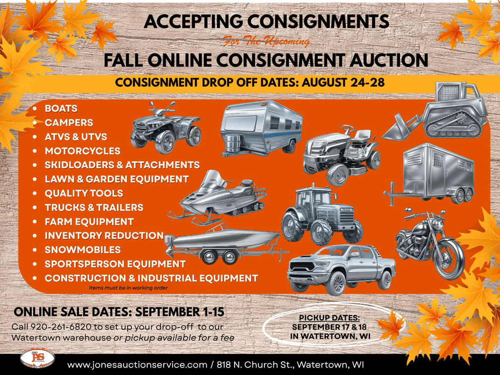 Image for Accepting Consignments / Fall Online Consignment Auction