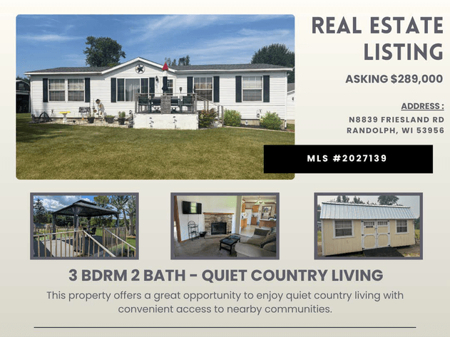 Image for N8839 E Friesland Rd Randolph