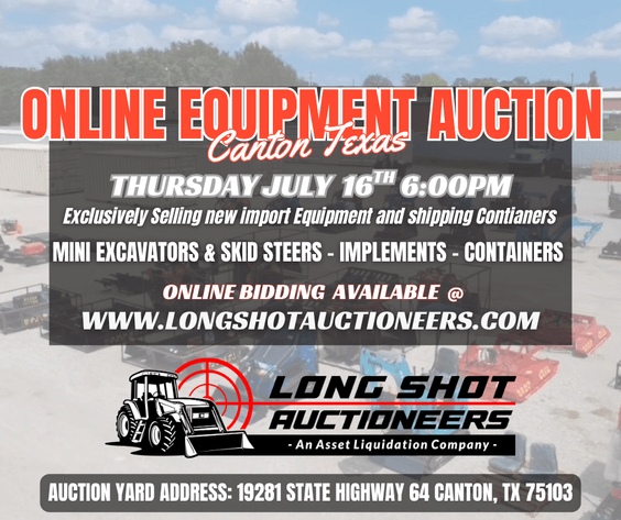 Image for July 2026 New Import Equipment Auction