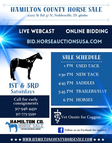 Image for Hamilton County Horse & Tack Sale -SATURDAY February 7th  -  Noblesville, IN