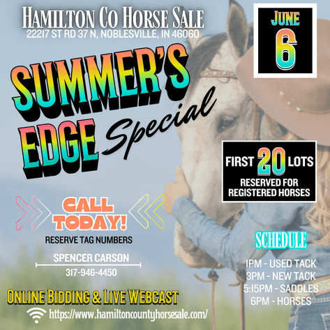 Image for Hamilton County Horse & Tack Sale -SATURDAY June 6th -  Noblesville, IN