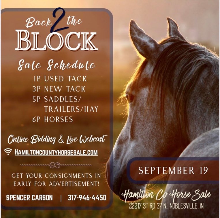Image for Hamilton County Horse & Tack Sale -September 19th-Noblesville, IN