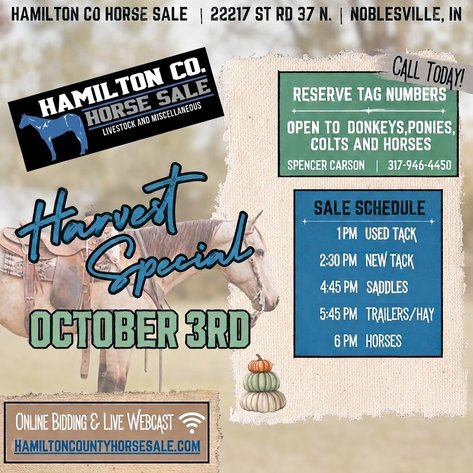Image for Hamilton County Horse & Tack Sale -October 3rd-Noblesville, IN