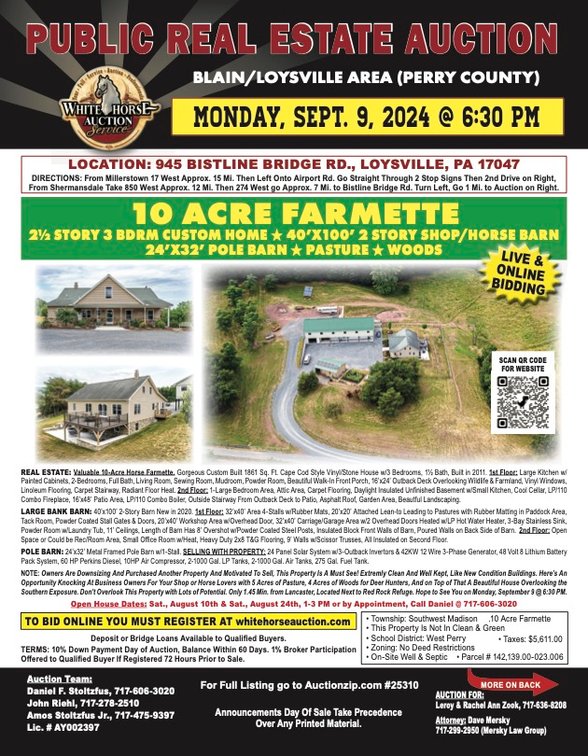 Image for Real Estate Auction For Leroy & Rachel Ann Zook