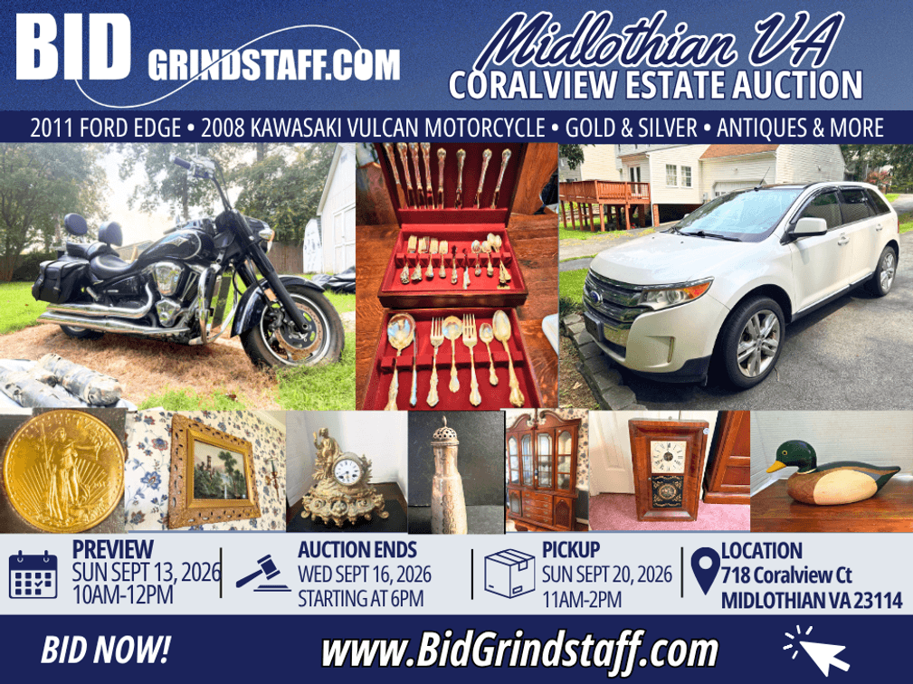 Image for Coralview Estate Auction – Gold, Silver, Antiques, Tools & More