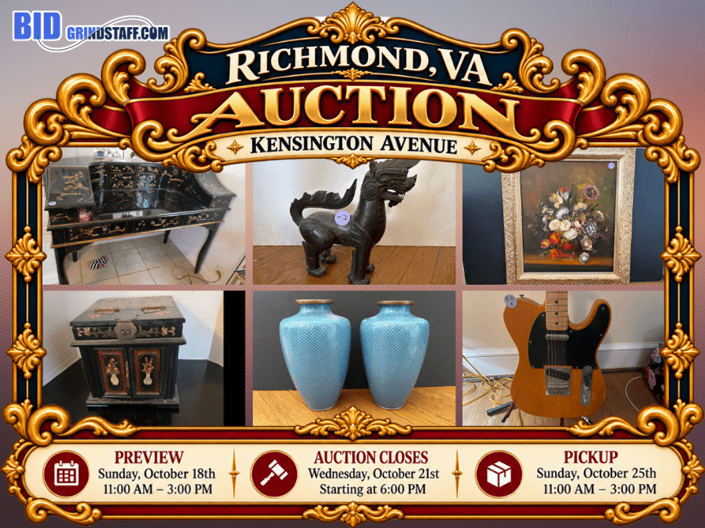 Image for Kensington Ave Richmond VA Estate Auction – Antiques, Furniture, Art Glass, Jewelry & Collectibles