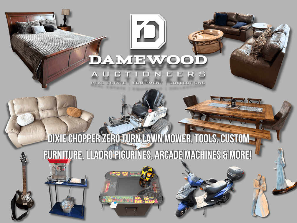 Image for Dixie Chopper Zero Turn Lawn Mower, Tools, Custom Furniture, Lladro Figurines, Arcade Machines & More! - Bid Online - No In-Person Bidding