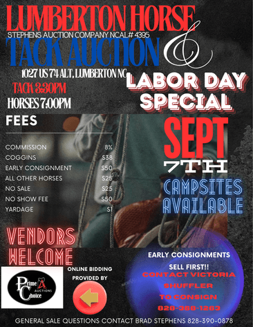 Image for Lumberton Horse and Tack Auction, September 2026