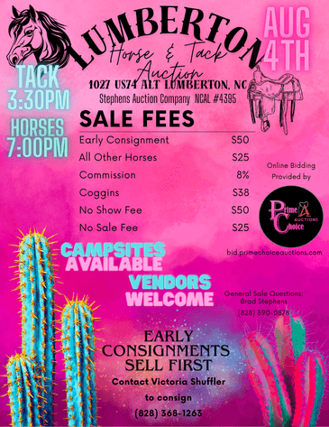 Image for Lumberton Horse and Tack Auction, August 2025