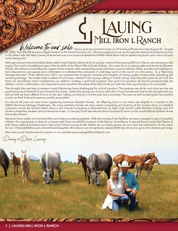 Image for 21st Annual Lauing Mill Iron L Ranch Production Sale