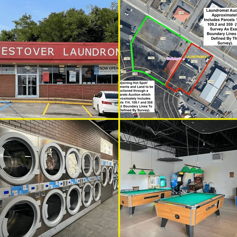 Image for CASHFLOW! ONLINE AUCTION! Laundromat and Real Estate Auction in Westover! Bidding is open now and begins closing on Thursday, March 26th, at 6:00 p.m.