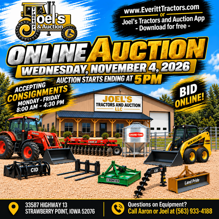 Image for Online Only: Tractor and Equipment Consignment Auction | November 4, 2026