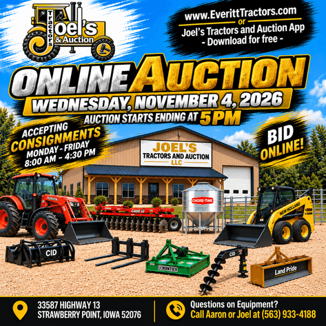Image for Online Only: Tractor and Equipment Consignment Auction | November 4, 2026
