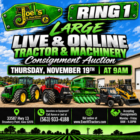 Image for Ring 1: November 19, 2026 LIVE and ONLINE Large Tractor & Machinery Consignment Auction