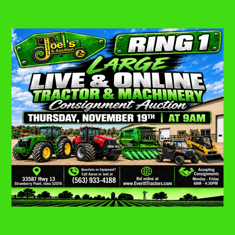 Image for Ring 1: November 19, 2026 LIVE and ONLINE Large Tractor & Machinery Consignment Auction