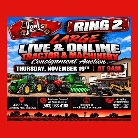 Image for Ring 2: November 19, 2026 LIVE and ONLINE Large Tractor & Machinery Consignment Auction
