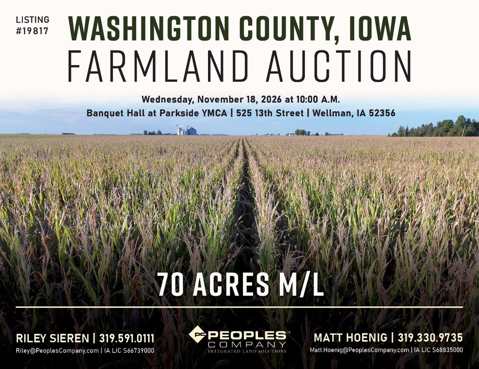 Washington County, IA Land Auction - 70 Acres M/L (#19817)