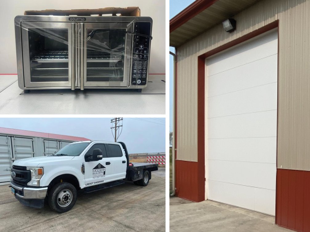 2020 Ford F350, 14’ Commercial Garage Door, & Store Returns