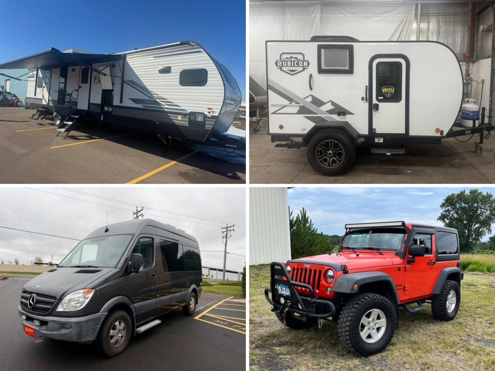 2023 Forest River & Coleman Campers, 2012 Mercedes Sprinter & 2015 Jeep