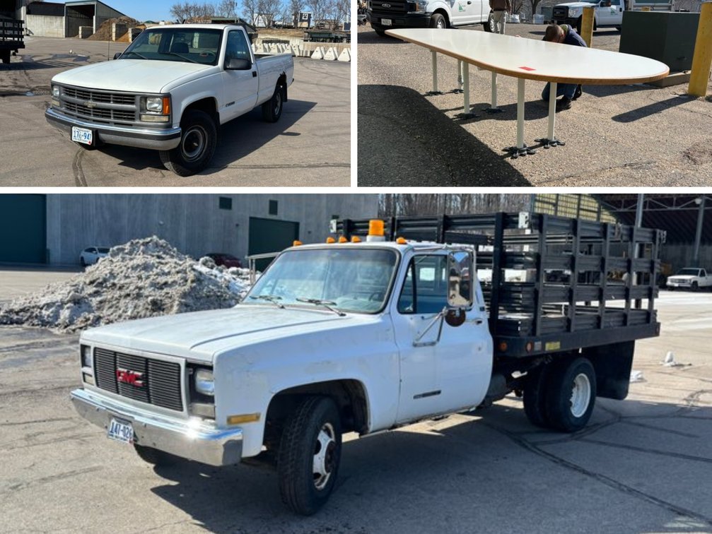 City of Champlin: 1989 GMC Sierra 3500, 2000 Chevrolet Silverado 2500 & Conference Table (158243)