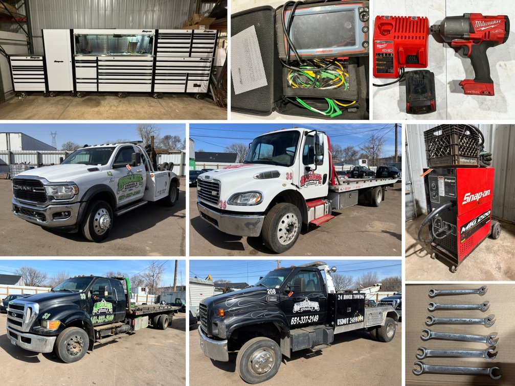 Service Center & Towing Company Auction: Tow Trucks, Snap-On Tools & Shop Equipment (158411)