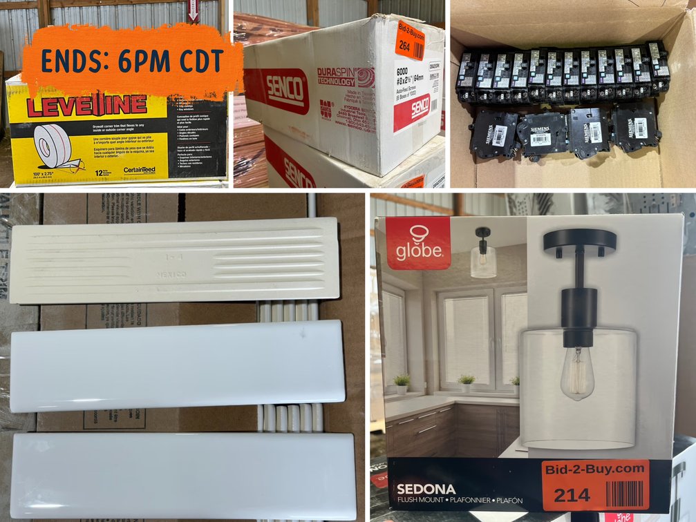 New Building Surplus Phase 1: Electrical, Plumbing, Lighting & More (160172)