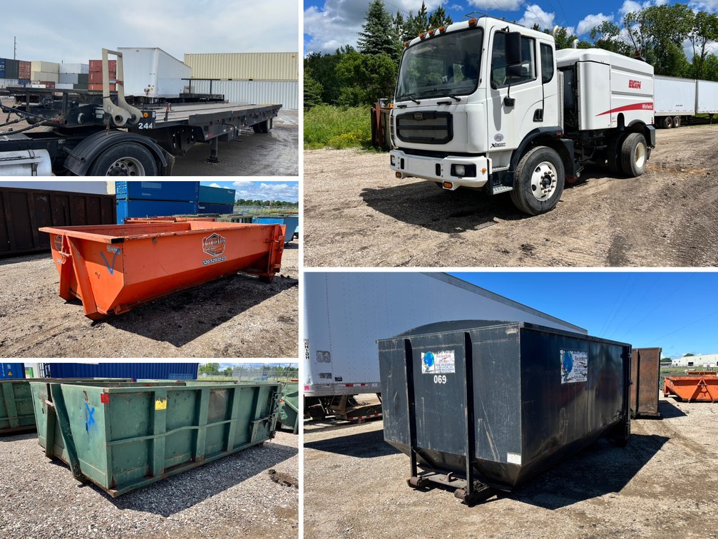 Commercial Equipment Auction: Street Sweeper, Roll-Off Dumpsters, Landoll Trailer & More (164443)