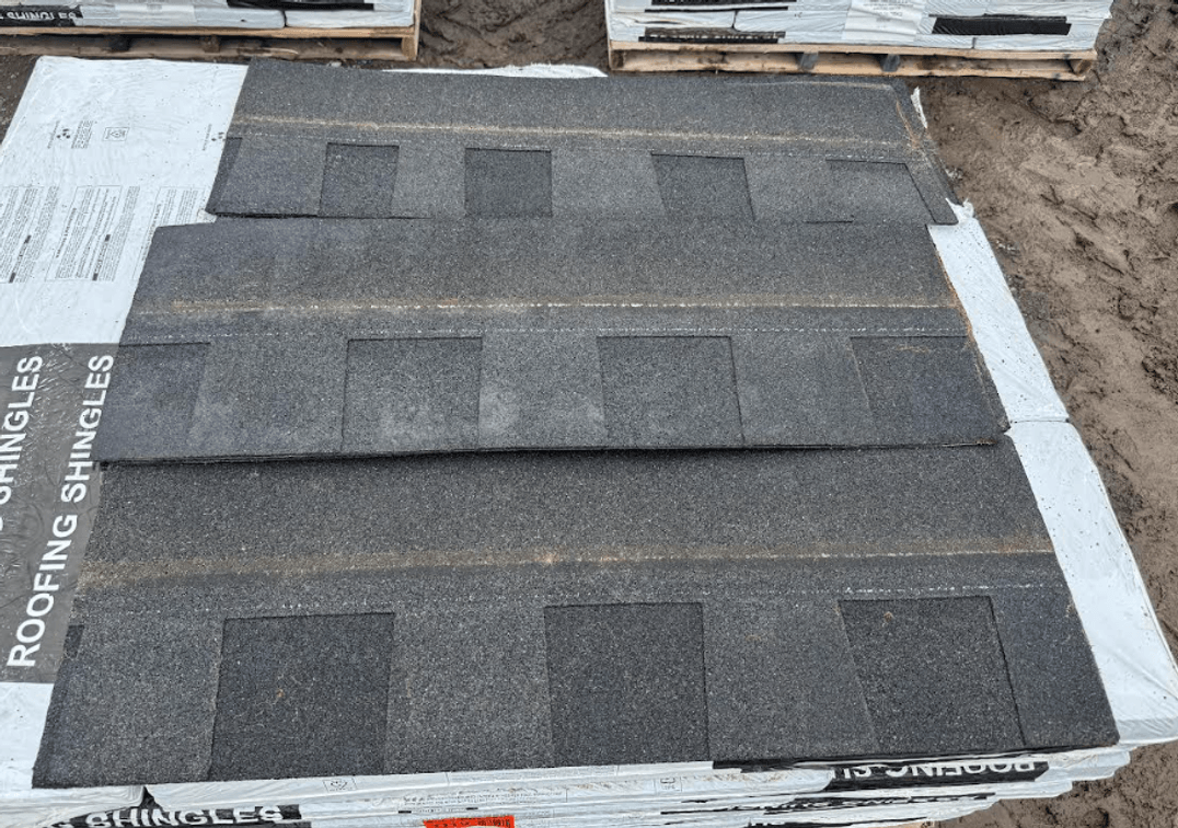 New Roofing Shingles & Insulation: Two-Tone Black Shingles, 4' x 4' & 4' x 8' Insulation (165399)