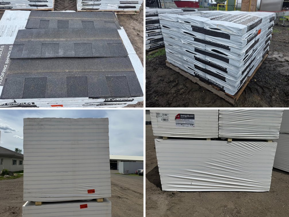 New Roofing Shingles & Insulation: Two-Tone Black Shingles, 4' x 4' & 4' x 8' Insulation (165399)