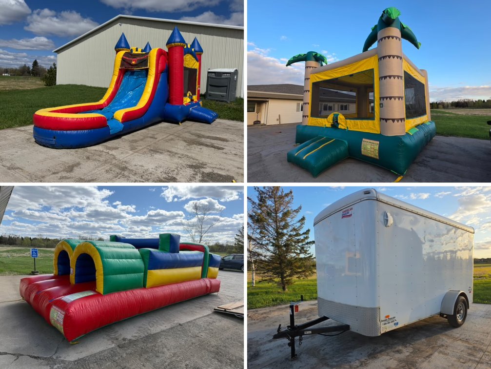 Commercial Inflatables: Bounce Houses, Games, Blowers & Enclosed Trailer (161530)