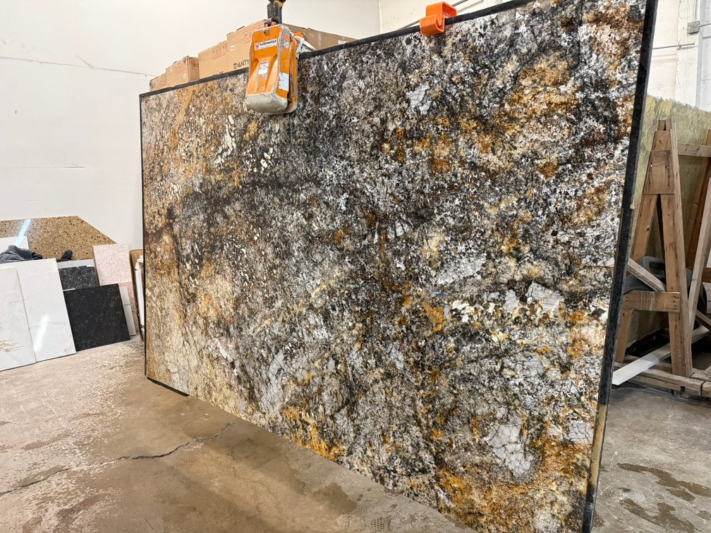 Granite Slabs & Double Basin Vanity with Granite Countertop